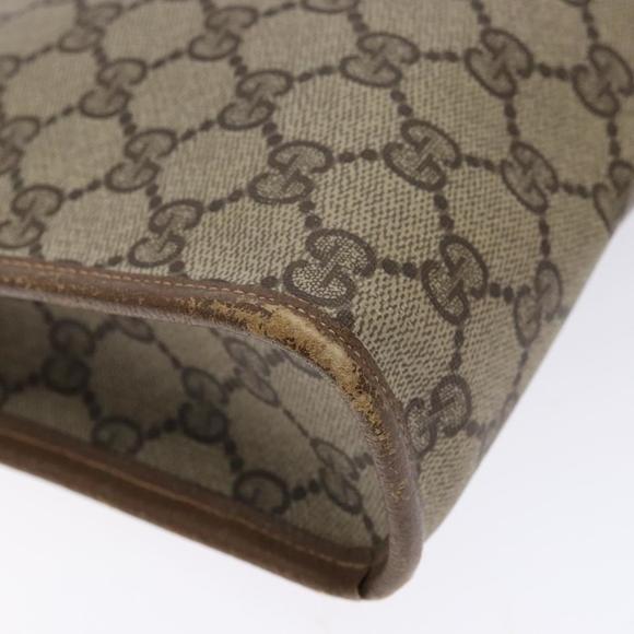 GUCCI GG Supreme Clutch Bag PVC Beige 97 01 038 Auth ep10297